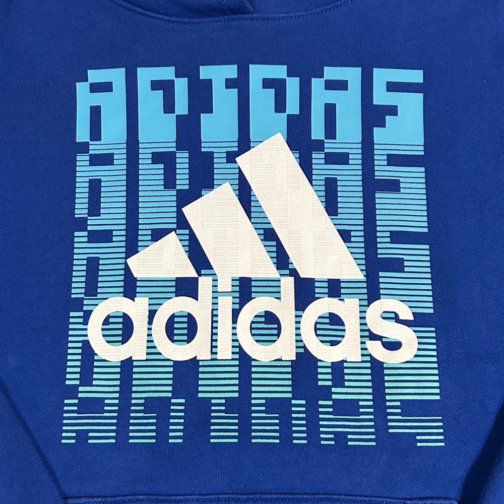 Adidas Royal Blue Hoodie with Graphic Logo - Picture 2 of 8